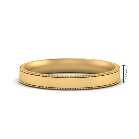 Stepped Edge Comfort Fit Flat Mens Band