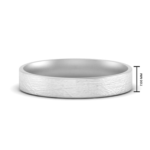 Ice Textured Mens 5mm Comfort Fit Wedding Band