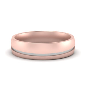 Comfort Fit 2 Tone Mens Wedding Band
