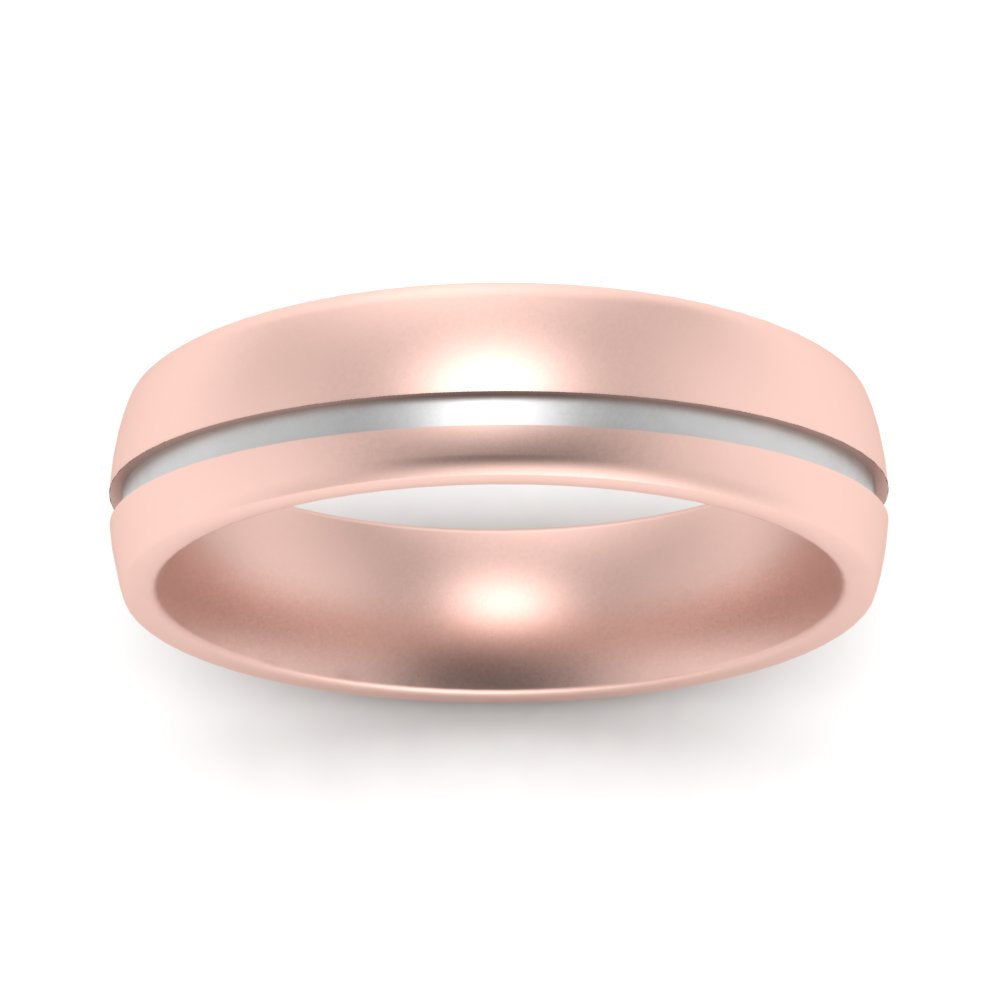 Comfort Fit 2 Tone Mens Wedding Band