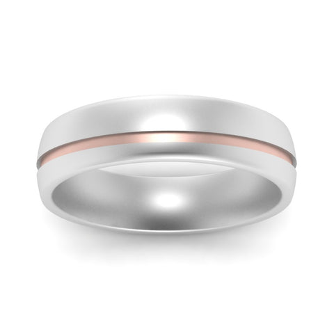 Comfort Fit 2 Tone Mens Wedding Band