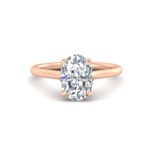 Comfort Fit Oval Shaped Solitaire Diamond Ring