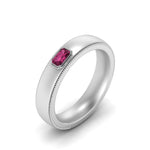 Load image into Gallery viewer, comfort-fit-pink-sapphire-mens-wedding-band-in-white-gold-fd123214emrgsadrpi-nl-wg
