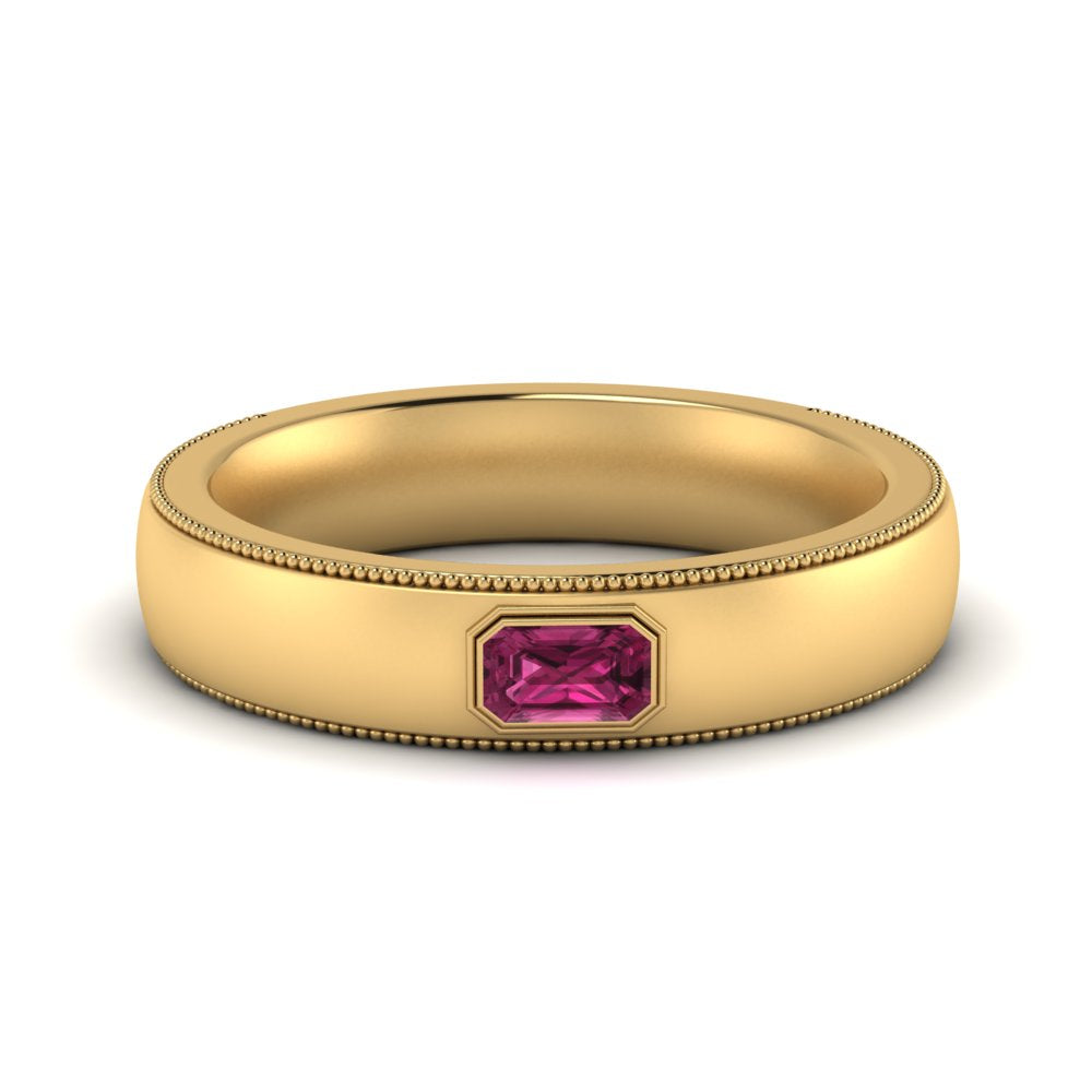 comfort-fit-pink-sapphire-mens-wedding-band-in-yellow-gold-fd123214emrgsadrpi-nl-yg