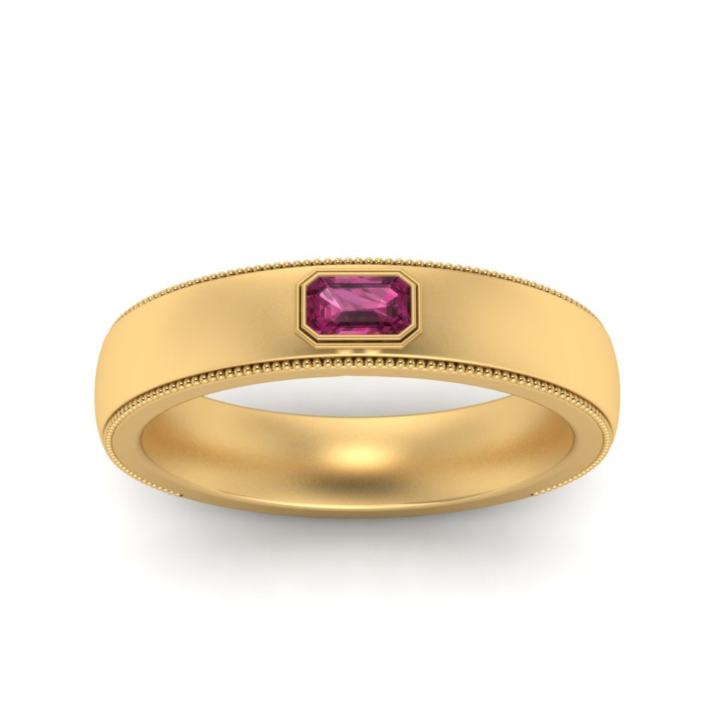 comfort-fit-pink-sapphire-mens-wedding-band-in-yellow-gold-fd123214emrgsadrpi-nl-yg
