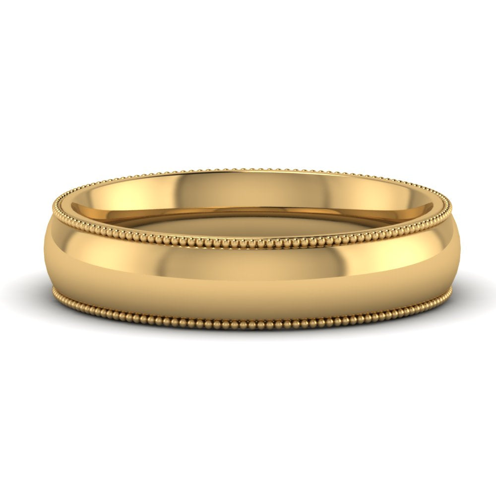 4 mm Comfort Fit Wedding Band Milgrain Edge
