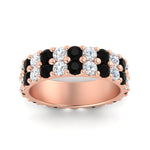 Load image into Gallery viewer, common-prong-black-diamond-double-row-diamond-eternity-band-in-rose-gold-FD11378BGBLACK-3.25CT-NL-RG
