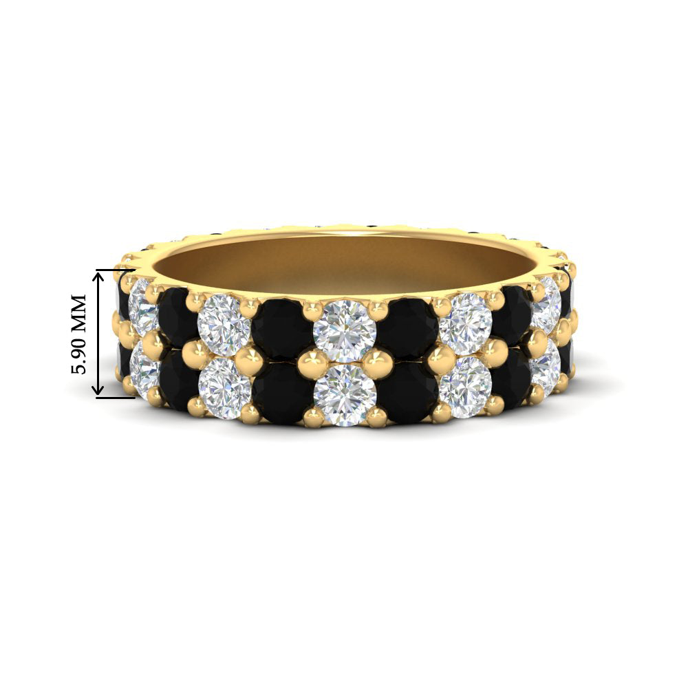 common-prong-black-diamond-double-row-diamond-eternity-band-in-yellow-gold-FD11378BGBLACK-3.25CT-NL-YG