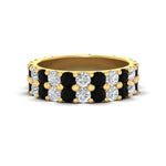 Load image into Gallery viewer, common-prong-black-diamond-double-row-diamond-eternity-band-in-yellow-gold-FD11378BGBLACK-3.25CT-NL-YG
