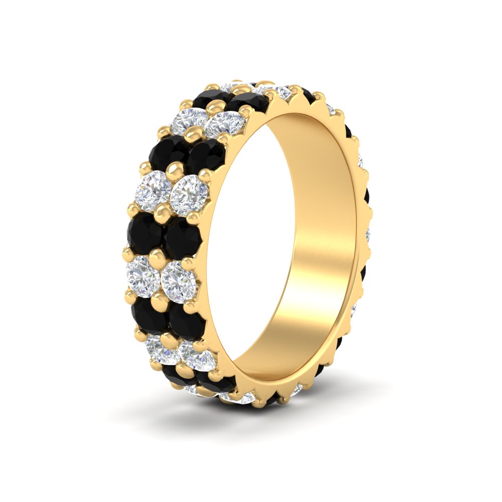 common-prong-black-diamond-double-row-diamond-eternity-band-in-yellow-gold-FD11378BGBLACK-3.25CT-NL-YG