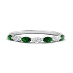 Load image into Gallery viewer, common-prong-elongated-emerald-wedding-ring-in-FD9939BGEMGR-NL-WG
