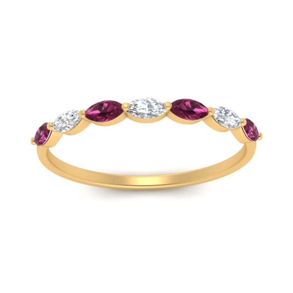common-prong-elongated-pink-sapphire-wedding-ring-in-FD9939BGSADRPI-NL-YG