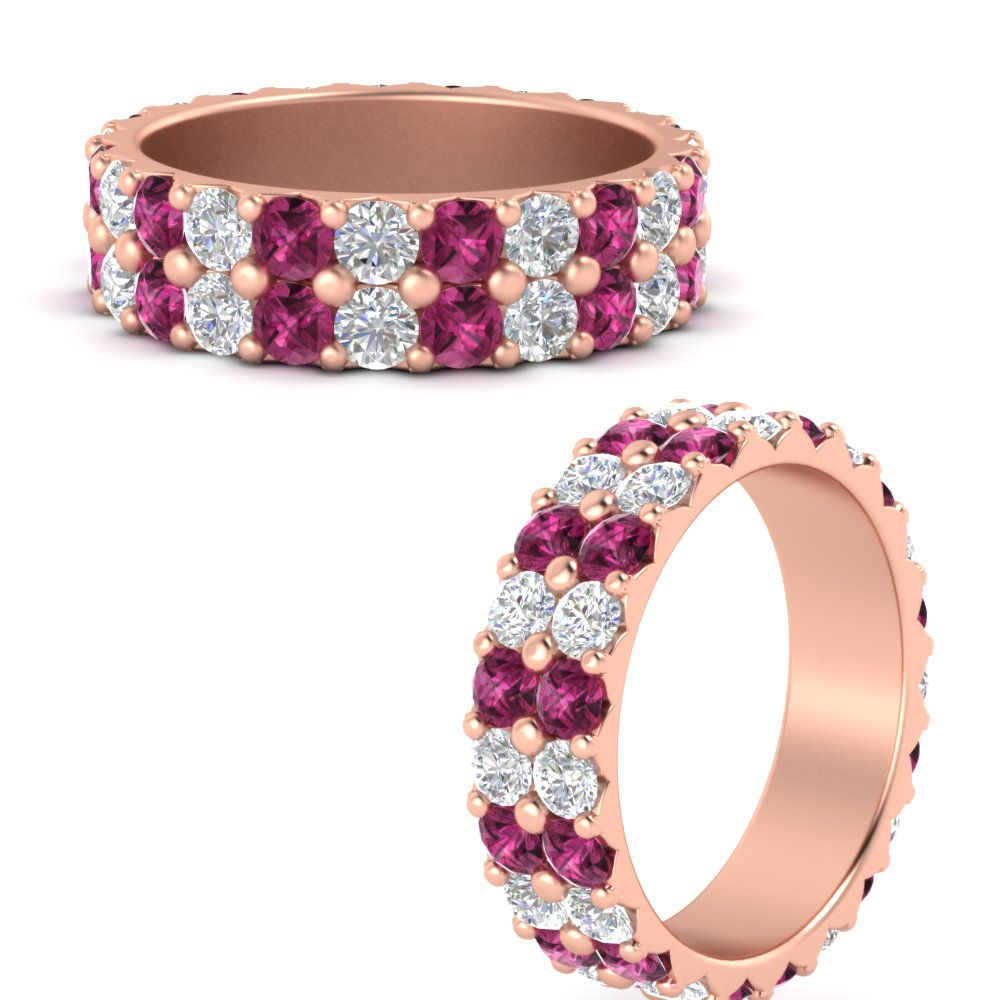 common-prong-pink-sapphire-double-row-diamond-eternity-band-in-rose-gold-FD11378BGSADRPI-3.25CT-NL-RG