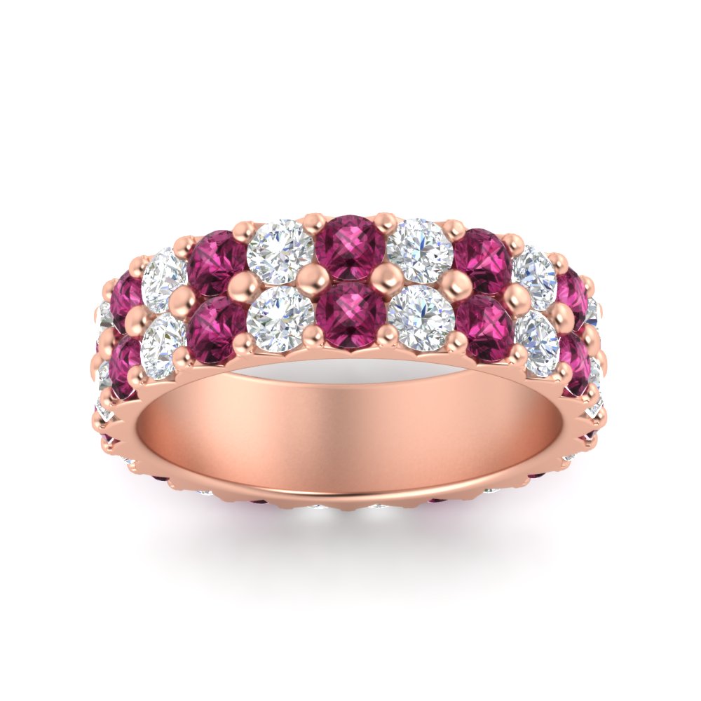 common-prong-pink-sapphire-double-row-diamond-eternity-band-in-rose-gold-FD11378BGSADRPI-3.25CT-NL-RG