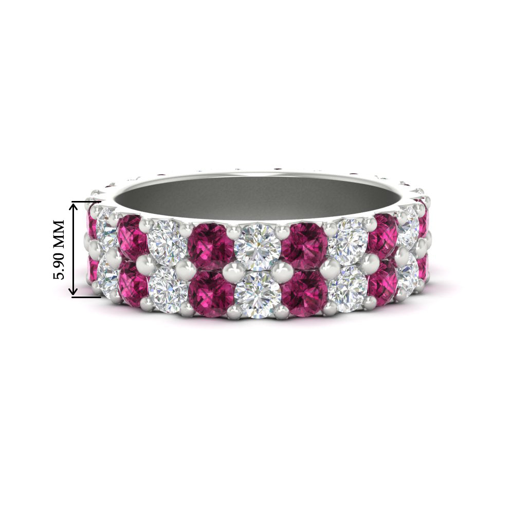 common-prong-pink-sapphire-double-row-diamond-eternity-band-in-white-gold-FD11378BGSADRPI-3.25CT-NL-WG