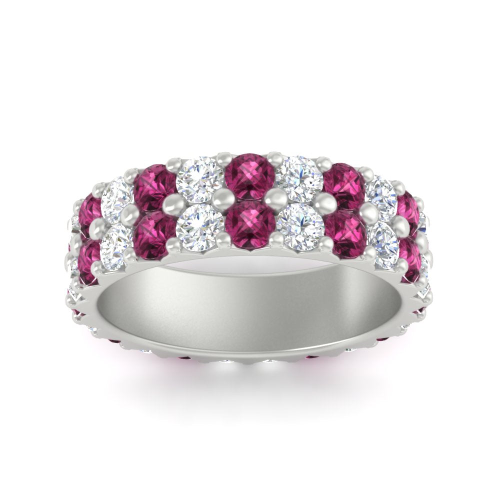 common-prong-pink-sapphire-double-row-diamond-eternity-band-in-white-gold-FD11378BGSADRPI-3.25CT-NL-WG
