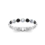 Load image into Gallery viewer, common-prong-round-7-band-with-black-diamond-in-white-gold-FD9450BGBLACK-NL-WG.jpg
