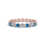 Load image into Gallery viewer, common-prong-round-7-diamond-band-with-blue-topaz-in-rose-gold-FD9450BGICBLTO-NL-RG.jpg
