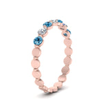 Load image into Gallery viewer, common-prong-round-7-diamond-band-with-blue-topaz-in-rose-gold-FD9450BGICBLTO-NL-RG.jpg
