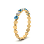 Load image into Gallery viewer, common-prong-round-7-diamond-band-with-blue-topaz-in-yellow-gold-FD9450BGICBLTO-NL-YG.jpg
