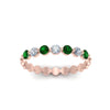 Load image into Gallery viewer, common-prong-round-7-diamond-band-with-emerald-in-rose-gold-FD9450BGEMGR-NL-RG.jpg