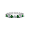 Load image into Gallery viewer, common-prong-round-7-diamond-band-with-emerald-in-white-gold-FD9450BGEMGR-NL-WG.jpg