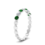 Load image into Gallery viewer, common-prong-round-7-diamond-band-with-emerald-in-white-gold-FD9450BGEMGR-NL-WG.jpg

