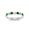 Load image into Gallery viewer, common-prong-round-7-diamond-band-with-emerald-in-white-gold-FD9450BGEMGR-NL-WG.jpg