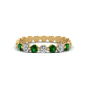 Load image into Gallery viewer, common-prong-round-7-diamond-band-with-emerald-in-yellow-gold-FD9450BGEMGR-NL-YG.jpg