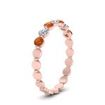 Load image into Gallery viewer, common-prong-round-7-diamond-band-with-orange-sapphire-in-rose-gold-FD9450BGSAOR-NL-RG.jpg
