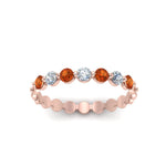 Load image into Gallery viewer, common-prong-round-7-diamond-band-with-orange-sapphire-in-rose-gold-FD9450BGSAOR-NL-RG.jpg
