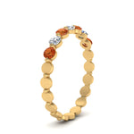 Load image into Gallery viewer, common-prong-round-7-diamond-band-with-orange-sapphire-in-yellow-gold-FD9450BGSAOR-NL-YG.jpg
