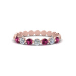 Load image into Gallery viewer, common-prong-round-7-diamond-band-with-pink-sapphire-in-rose-gold-FD9450BGSADRPI-NL-RG.jpg

