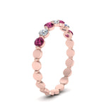 Load image into Gallery viewer, common-prong-round-7-diamond-band-with-pink-sapphire-in-rose-gold-FD9450BGSADRPI-NL-RG.jpg
