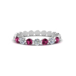 Load image into Gallery viewer, common-prong-round-7-diamond-band-with-pink-sapphire-in-white-gold-FD9450BGSADRPI-NL-WG.jpg
