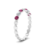 Load image into Gallery viewer, common-prong-round-7-diamond-band-with-pink-sapphire-in-white-gold-FD9450BGSADRPI-NL-WG.jpg
