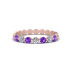 Load image into Gallery viewer, common-prong-round-7-diamond-band-with-purple-topaz-in-rose-gold-FD9450BGVITO-NL-RG.jpg
