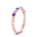 Load image into Gallery viewer, common-prong-round-7-diamond-band-with-purple-topaz-in-rose-gold-FD9450BGVITO-NL-RG.jpg
