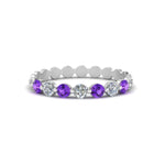 Load image into Gallery viewer, common-prong-round-7-diamond-band-with-purple-topaz-in-white-gold-FD9450BGVITO-NL-WG.jpg
