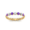 Load image into Gallery viewer, common-prong-round-7-diamond-band-with-purple-topaz-in-yellow-gold-FD9450BGVITO-NL-YG.jpg