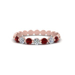 Load image into Gallery viewer, common-prong-round-7-diamond-band-with-ruby-in-rose-gold-FD9450BGRUDR-NL-RG.jpg
