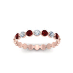 Load image into Gallery viewer, common-prong-round-7-diamond-band-with-ruby-in-rose-gold-FD9450BGRUDR-NL-RG.jpg
