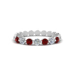 Load image into Gallery viewer, common-prong-round-7-diamond-band-with-ruby-in-white-gold-FD9450BGRUDR-NL-WG.jpg
