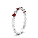 Load image into Gallery viewer, common-prong-round-7-diamond-band-with-ruby-in-white-gold-FD9450BGRUDR-NL-WG.jpg
