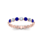 Load image into Gallery viewer, common-prong-round-7-diamond-band-with-sapphire-in-rose-gold-FD9450BGSABL-NL-RG.jpg
