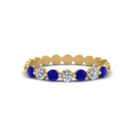 Load image into Gallery viewer, common-prong-round-7-diamond-band-with-sapphire-in-yellow-gold-FD9450BGSABL-NL-YG.jpg
