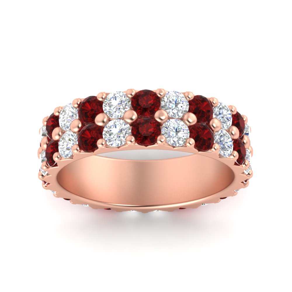 common-prong-ruby-double-row-diamond-eternity-band-in-rose-gold-FD11378BGRUDR-3.25CT-NL-RG