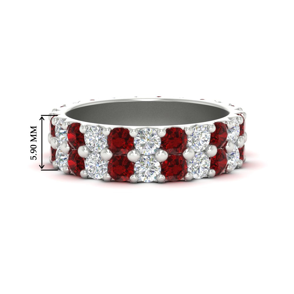 common-prong-ruby-double-row-diamond-eternity-band-in-white-gold-FD11378BGRUDR-3.25CT-NL-WG