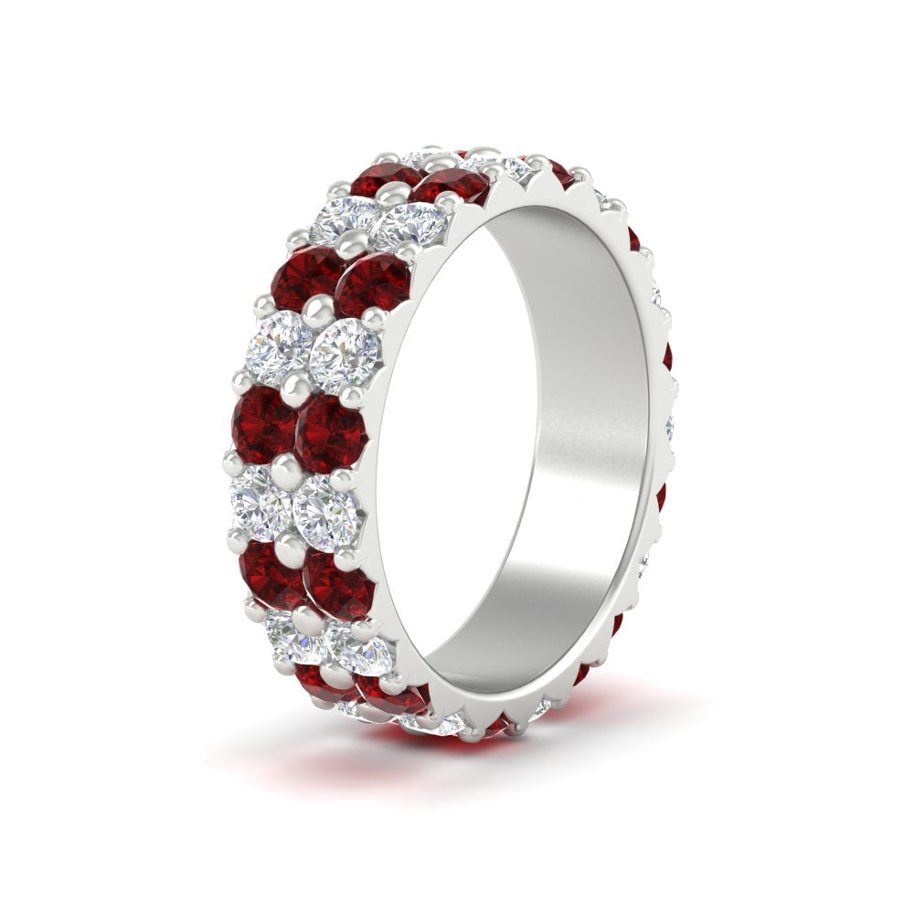 common-prong-ruby-double-row-diamond-eternity-band-in-white-gold-FD11378BGRUDR-3.25CT-NL-WG