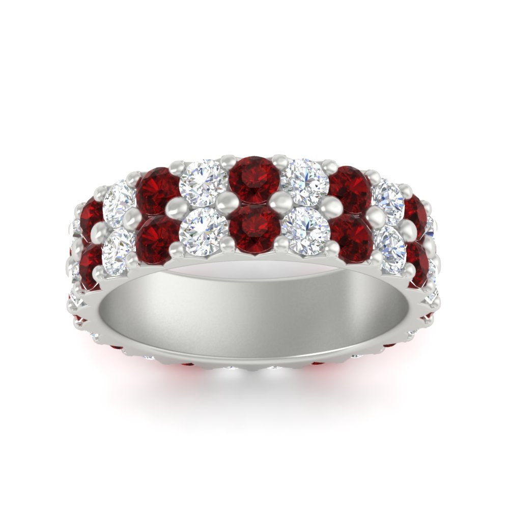 common-prong-ruby-double-row-diamond-eternity-band-in-white-gold-FD11378BGRUDR-3.25CT-NL-WG